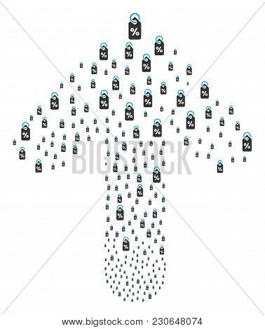 Discount Tag Collage Organized In The Set Of Upwards Oriented Arrow. Upwards Oriented Arrow Figure C