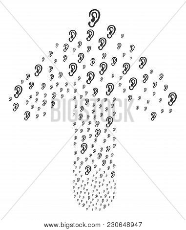 Ear Pattern Designed In The Group Of Upwards Pointer Arrow. Upwards Pointing Arrow Collage Done From
