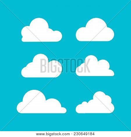 Cloud. Set Of Silhouette In Flat Style. Collection Of Cloud Icon , Shape, Label, Symbol. Graphic Ele