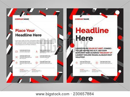 Geometry Red Brochure Layout Template, Cover Design Background, Annual Reports.