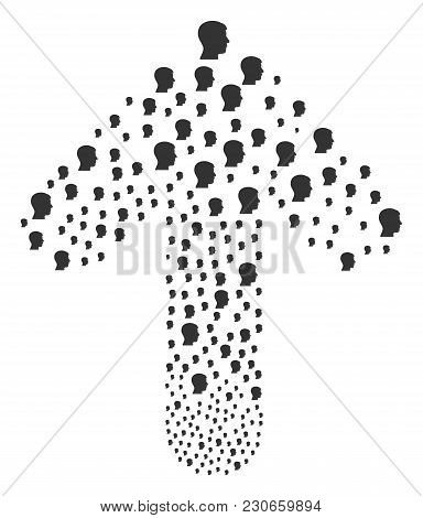 Man Head Profile Pattern Done In The Shape Of Forward Direction Arrow. Forward Aim Arrow Collage Org