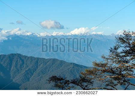 Sunset On Himalaya Peaks From Dochula Pass - Bhutan