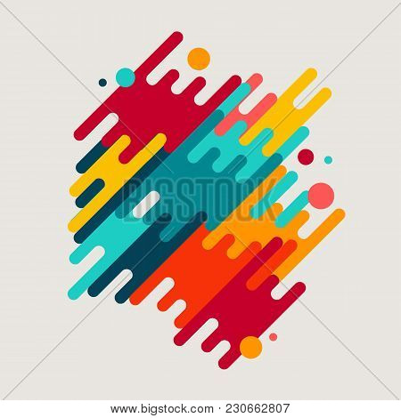 Abstract Geometric Motion Shapes. Colorful Dynamic Geometric Background. Vector Template