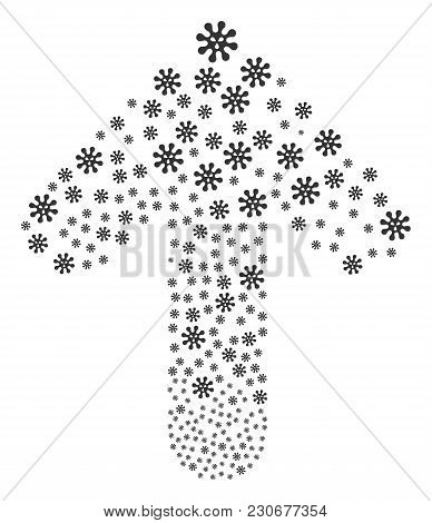 Virus Illustration Composed In The Group Of Ahead Target Arrow. Up Target Arrow Collage Created From
