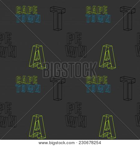 Cape Town Seamless Pattern. Autentic Artistic Design For Background.