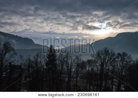 A Snowy Landscape In The French Savoy Area.