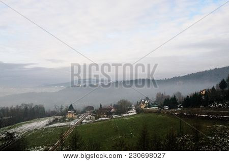 A Snowy Landscape In The French Savoy Area.