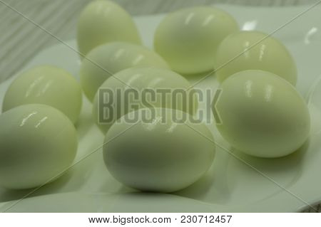 Egg. Peeled Boiled Egg Isolated. With Clipping Path. Collection