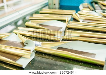 Chocolate Production. Process Of Packing. Packaging Of Choco Bars.