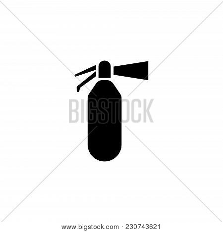 Fire Extinguisher. Flat Vector Icon. Simple Black Symbol On White Background