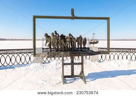 Bronze Monument Of A Painting Of Ilya Repin's 