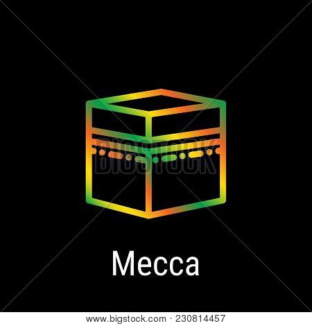 Mecca, Makkah, Saudi Arabia Vector Line Icon. Makkah Landmark, Emblem, Print, Label, Symbol. Makkah 