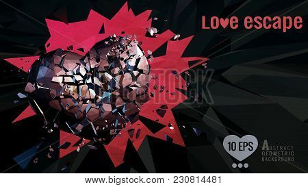 Polygonal Abstract Broken Heart Breaking The Dark Polygon Wall Background