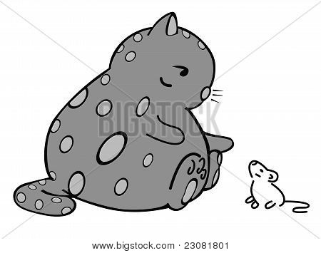 Cartone animato gatto e topo