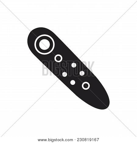 Virtual Reality Remote Control Black Silhouette Icon. Remote Control Vector Illustration On White Ba