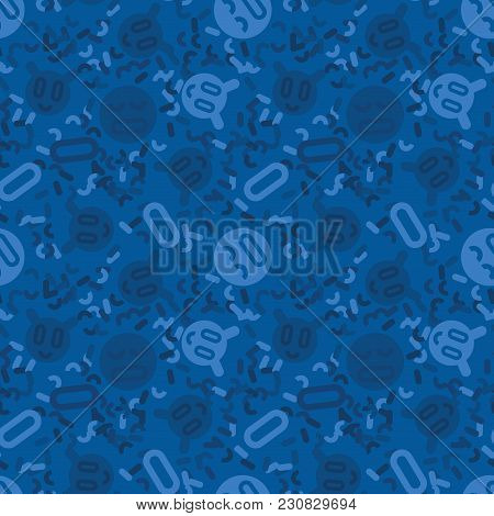 Digital Faces Creative Pattern. Digital Design For Print, Fabric, Fashion Or Presentation.