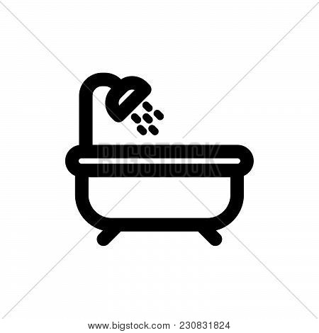 Bathtub Icon Isolated On White Background. Bathtub Icon Modern Symbol For Graphic And Web Design. Ba