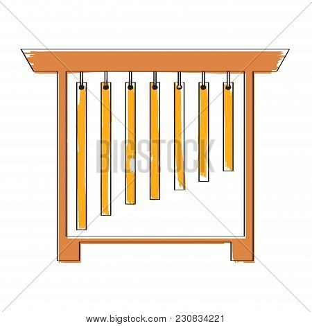 Isolated Tubular Bell Icon. Musical Instrument. Vector Illustration Design