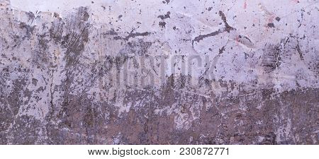 Old Cracked Rought Gray And White Plaster Wall Texture Banner Background.