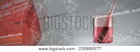 Intracytoplasmic sperm injection against genes diagram on white background