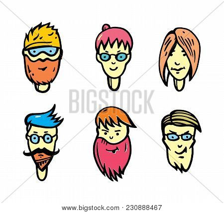 Face People Vector Illustration On White Backgorund.