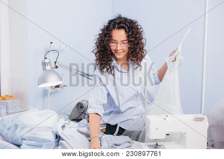 Process Of Making Nightgown. Concept Of Design. Consept Of Fashionable Clothers. Being Stylish