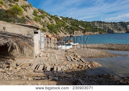 Ses Boques Beach On The Island Of Ibiza