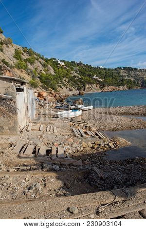 Ses Boques Beach On The Island Of Ibiza