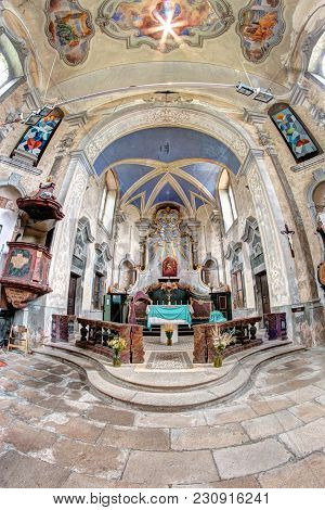 Skoky, Czech Republic, July 27, 2015 - Interior Of The Church Of The Visitation