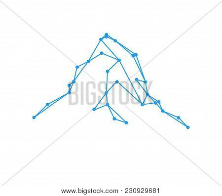Mountains Peak (matterhorn) Logo. Lines And Points. Can Be Used As Sports Badge, Emblem Of Mineral W