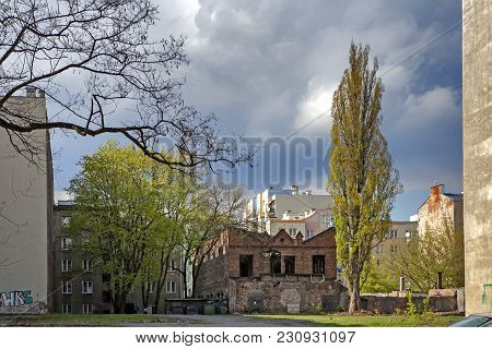 Warsaw, Poland - May 8 2017 Old Buildings In New Praga Which Is Very Popular Area Now