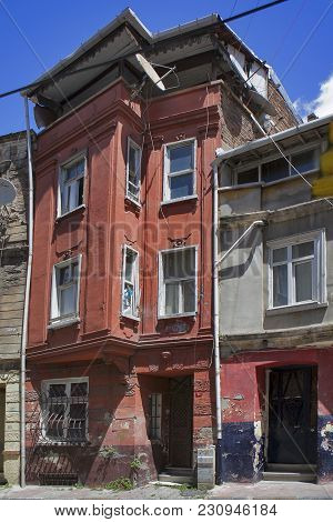 Istanbul Turkey 05 July 2017 Old House In Municipality Of Belediye In Istanbul.