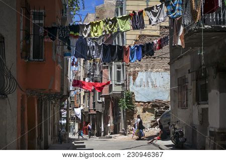Istanbul Turkey 05 July 2017 Old House In Municipality Of Belediye In Istanbul.