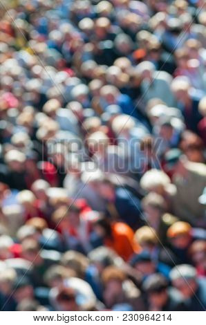 Crowd Of People In The Town Market