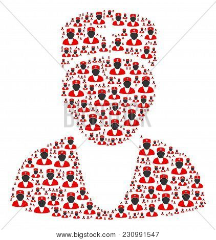 Doctor Composition Composed In The Group Of Doctor Elements. Vector Iconized Collage Composed From S
