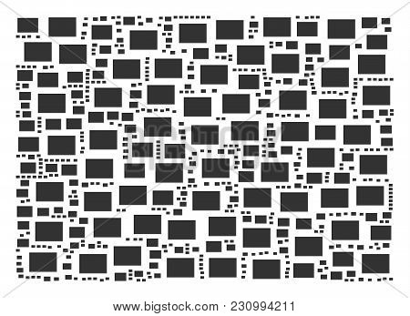 Rectange Shape Figure Combined In The Collection Of Rectange Shape Elements. Vector Iconized Composi