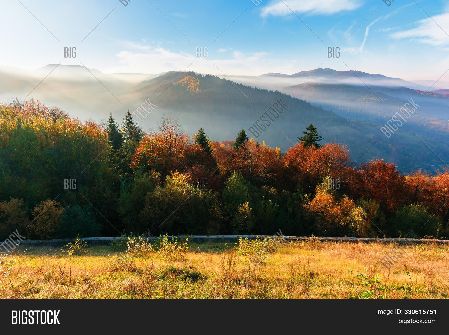 Misty Sunrise Image Photo Free Trial Bigstock