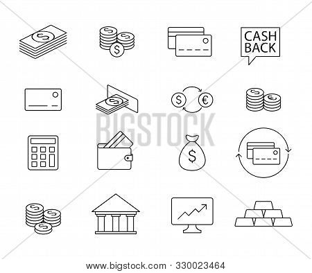 Money Currency Exchange Line Icons. Financial Arrow Graph. Stock Illustration. Exchange Symbol. Vect