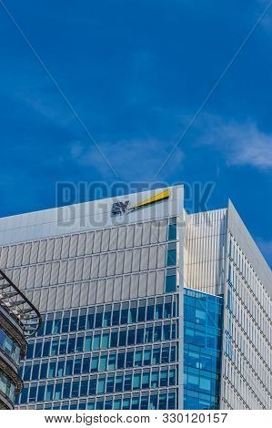 Canary Wharf London. 23 May 2019. A View Of Ithe Ey Accountants Office Building N Canary Wharf In Lo