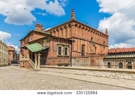 Kazimierz Krakow Poland. May 7 2019. A View Of The Old Synagogue In Kazimierz In Krakow