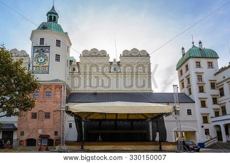 Open Air Stage In The Courtyard Of The Ducal Castle In Szczecin, Poland, Former Seat Of The Dukes Of