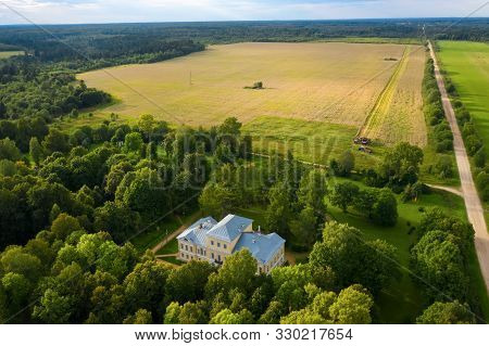 View From Above On The Main House  Of The Estate Of The Landowners Wulf. The Village Of Bernovo