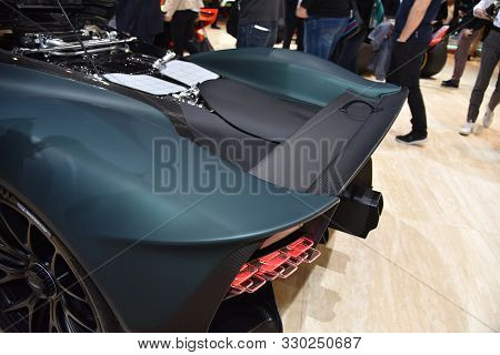 Geneva, Switzerland - March 06, 2019: Aston Martin Valkyrie - Geneva International Motor Show 2019