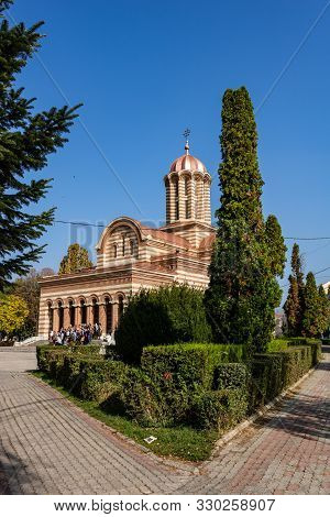 Metropolitan Orthodox Cathedral In Targoviste, Romania, 2019. Orthodox Church Architecture.