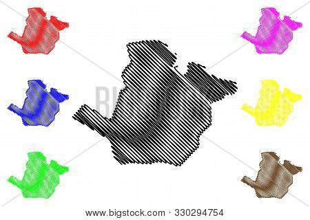 Sonsonate Department (republic Of El Salvador, Departments Of El Salvador) Map Vector Illustration, 