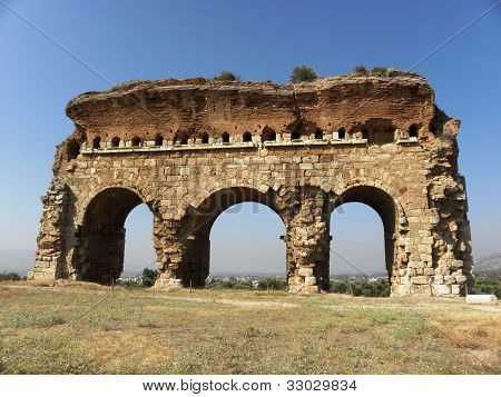 The impressive portal of Gymnasium in ancient city Trallies.