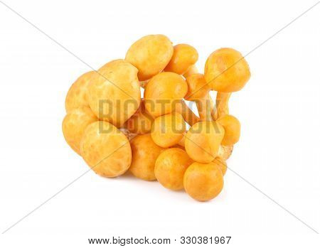 Edible Mushrooms Called Golden Needle Mushroom, Futu Mushroom Or Lily Mushroom On White Background