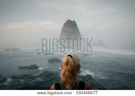 Jember, Indonesia - October 24, 2019 : Papuma Beach Jember East Java Indonesia