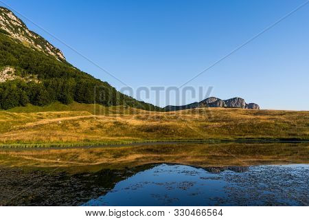 Mountain Clifs And Borilovacko Lake, Zelengora Mountain, Dinaric Alps, Bosnia And Herzegovina