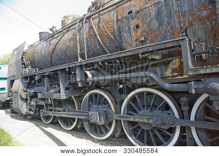 Beautiful Old Destroyed Historic Railway Standing In The Museum